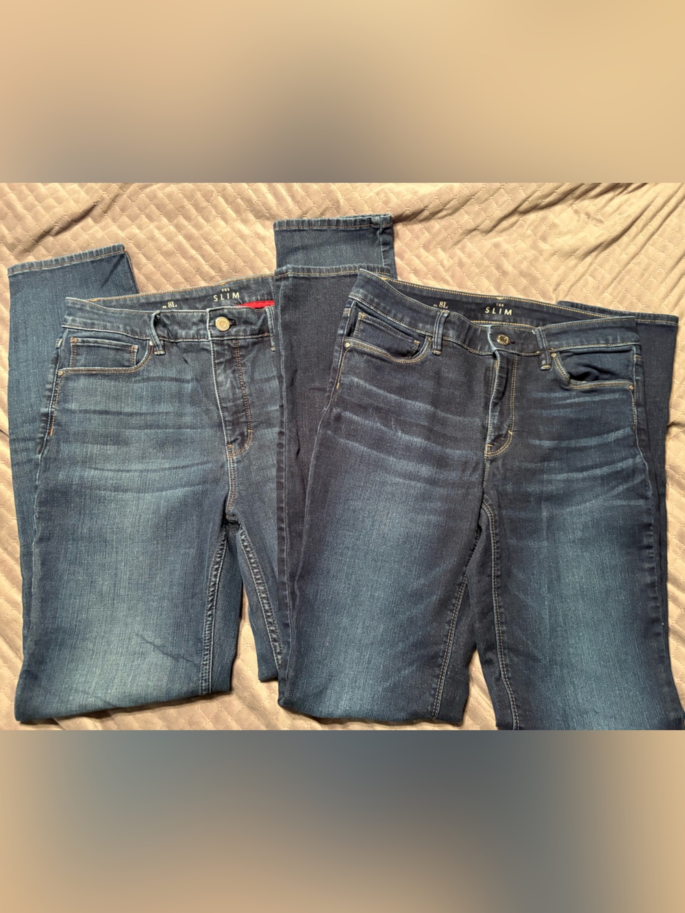 2 pair Tall WHBM Slim Jeans 8L White House Black Market Denim 8 Long Bundle